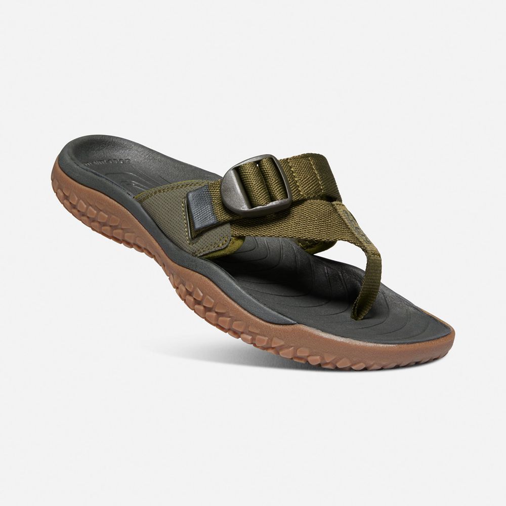 Chanclas Keen Mexico Verde Oscuro Oliva - Hombre Solr Toe Post Sandal - BR3781265